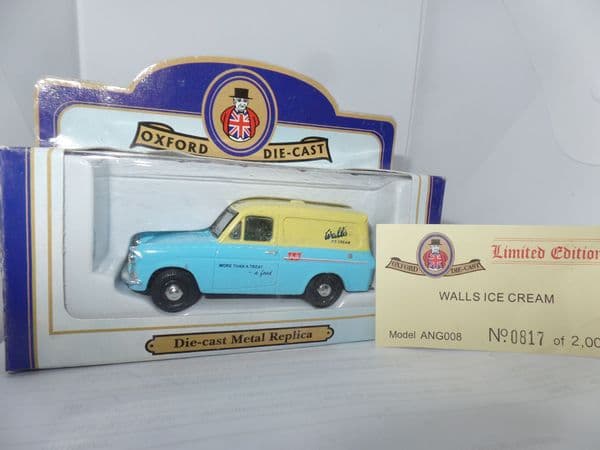 Oxford ANG008 1/43 O Ford Anglia Van Walls Ice Cream