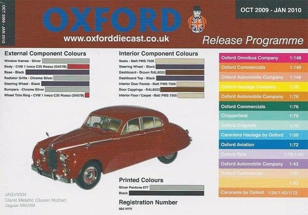 Oxford Diecast Catalogue 2009 October 2009 - Jan 2010 Red jag