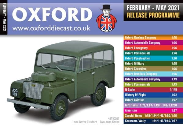 Oxford Diecast Catalogue Febuary 2021 - May 2021