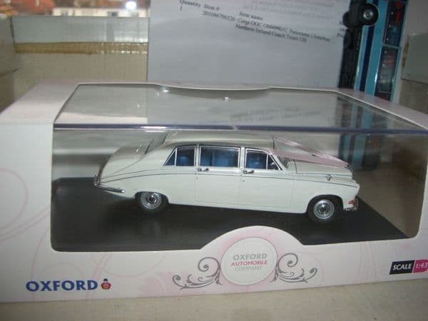 Oxford DS001W DS001 1/43 Daimler DS420 Limousine Wedding Car White With Ribbons