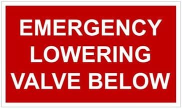 Emergency Lowering Valve Label x 75