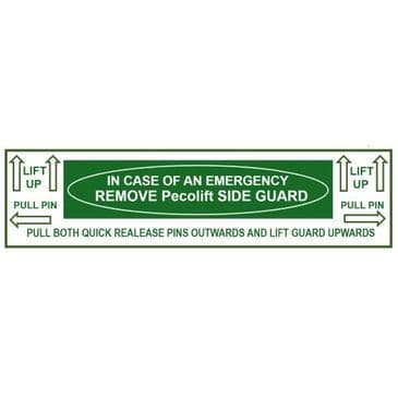Pecolift Side Guard Green, Quantity 5 Labels