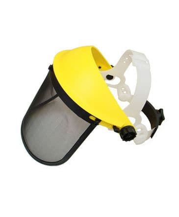 Face and Eye Shield With Mesh Visor Yellow