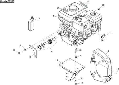 Honda Engines GX120, Belle Minimix 150 Spare Parts