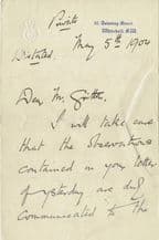 Arthur Balfour Autograph Letter Signed