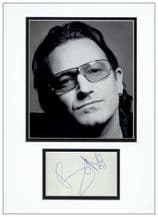Bono Autograph Signed Display - U2