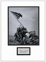 Charles W Lindberg Autograph Signed Display - Iwo Jima