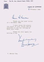 Edward Heath Typed Letter Signed