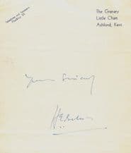 H E Bates Autograph