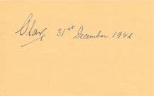 King Olav V of Norway Autograph