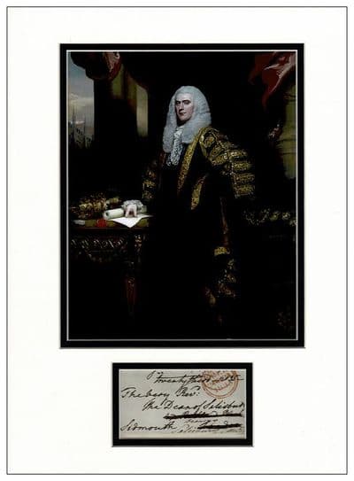 Lord Sidmouth Autograph Signed Display - Prime Minister