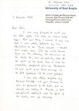 Malcolm Bradbury Autograph Letter Signed