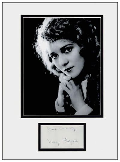 Mary Pickford Autograph Signed Display