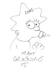 Matt Groening Autograph Signed Maggie Simpson Cartoon