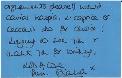 Princess Diana Autograph Signed Letter