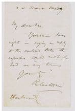 Richard Cobden Autograph Letter Signed