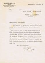 Rudolph Hess Typed Letter Signed - Adolf Hitler