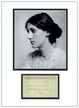 Virginia Woolf Autograph Signed Note Display