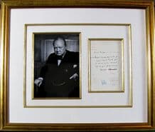 Winston Churchill Autograph Signed Telegram Display