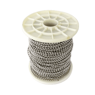 Full 250m roll of Number 6 Nickel Plated steel chain, 3.2mm diameter ball