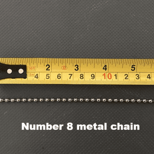 METAL Continuous Loop chain (No 8, 4mm BALL chain ) with FREE safety device