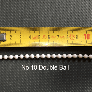 No.10 double ball White control chain (sold by the metre)