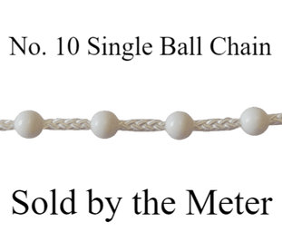 No.10 single ball White control chain (sold by the metre)