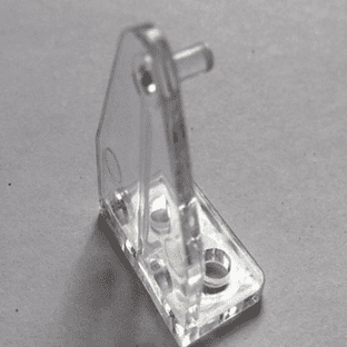 Pair of Hold Down Brackets (Peg type) in Clear Plastic for 35mm/50mm Venetian Blinds