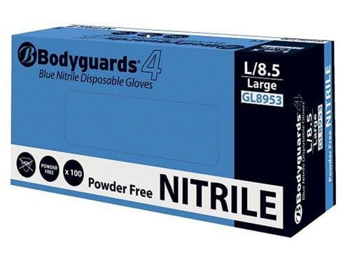Kia Bodyguards GL895 Powder Free Blue Nitrile Gloves GL8953 - Medium