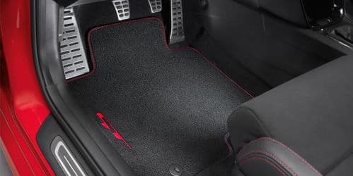 Kia Pro Cee'd GT 3 Door (2013-2015) Velour carpet mat set - red GT logo, RHD