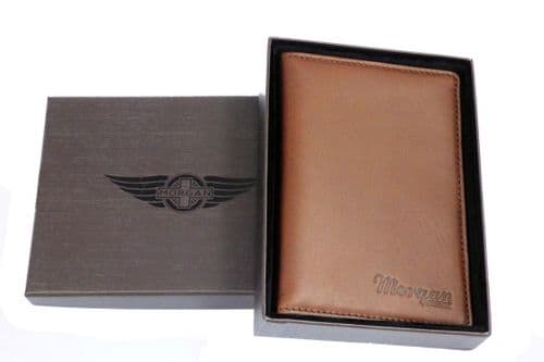Leather Passport Holder with Card Pockets - Brown